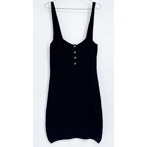 Free People Women's Black Short And Sweet Knit Mini Dress Medium - Picture 3 of 5